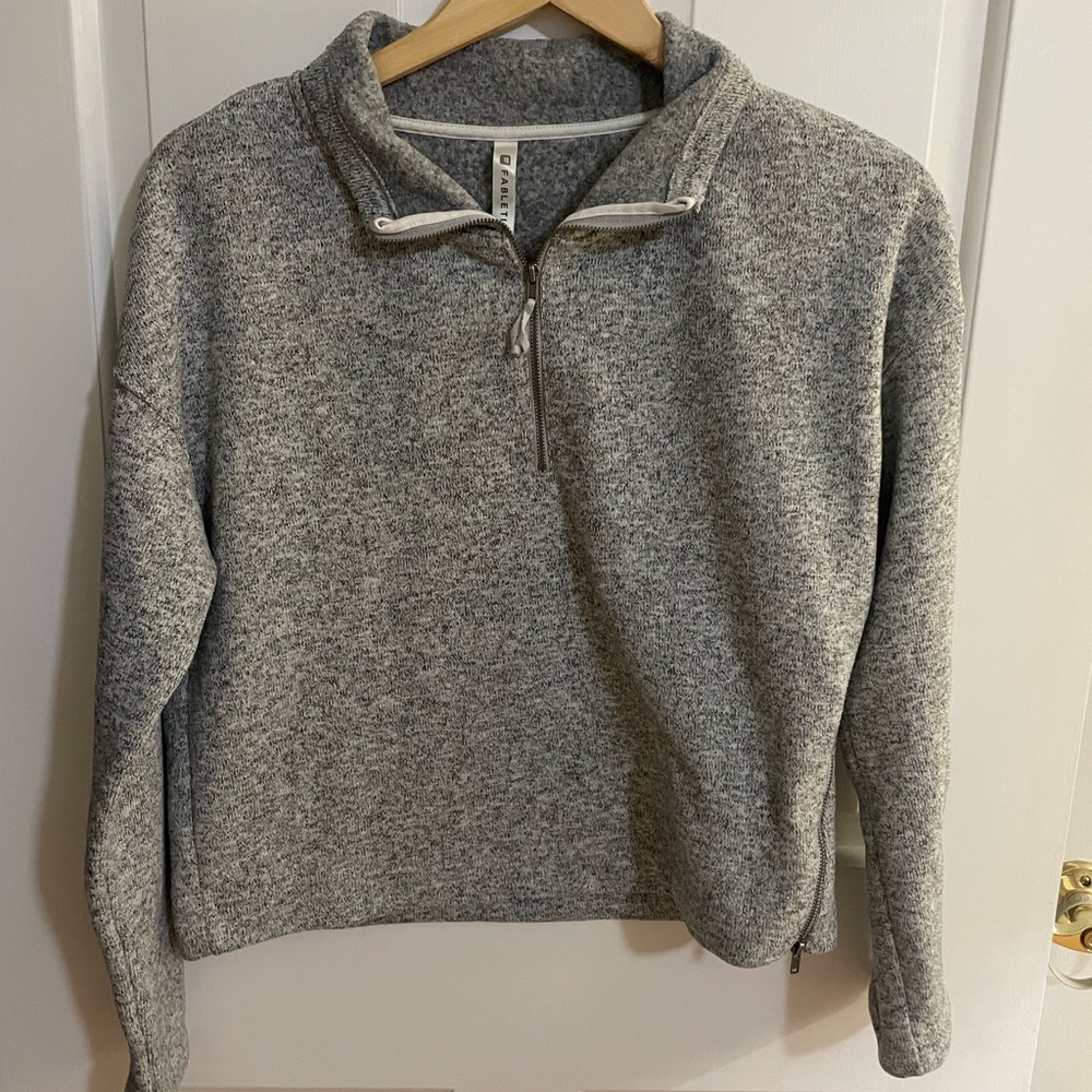 Fabletics Heather Grey Quarter Zip Size M